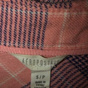 Pink and navy blue flannel